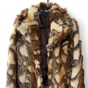 Topshop Multicolor Faux Fur Coat
